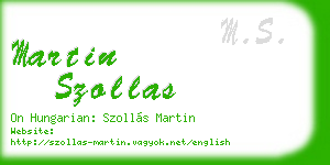 martin szollas business card
